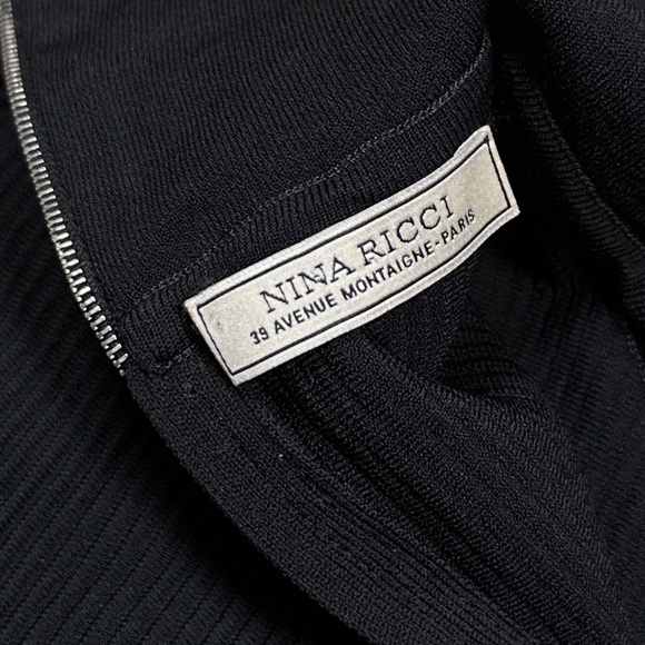 Nina Ricci Reverse 1/4 Ribbed Mock Neck Viscose Stretch L/S Shirt Womens Medium - Picture 8 of 11